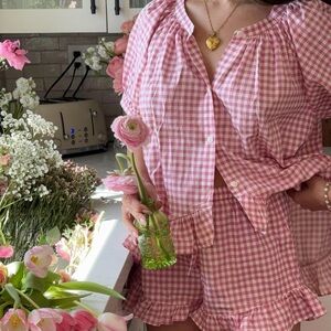 Amazon Pink Gingham Pajama Set